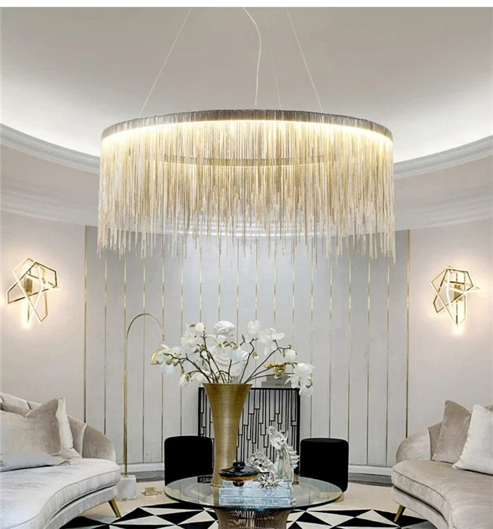 Tobias LED Chandelier with Remote Control, Dimmable, Diameter 50cm, Chrome