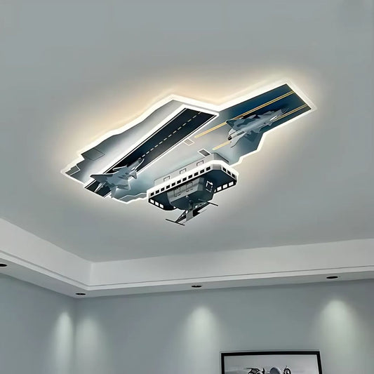 Lustra LED FIGHTER, 128W, lumina Rece/Calda/Neutra, Argintiu