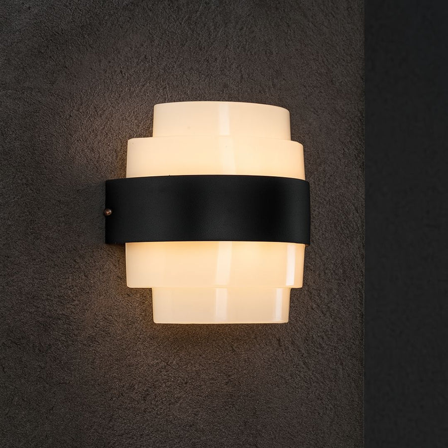 Outdoor Meras LED wall light, 12W, Black, 3000K, Fantas