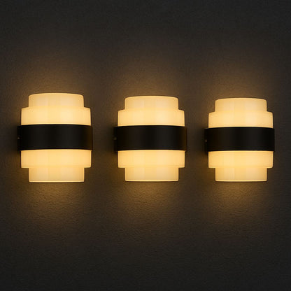Outdoor Meras LED wall light, 12W, Black, 3000K, Fantas