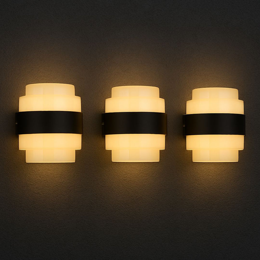 Outdoor Meras LED wall light, 12W, Black, 3000K, Fantas