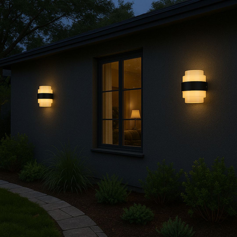 Outdoor Meras LED wall light, 12W, Black, 3000K, Fantas