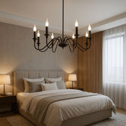 Crystal chandelier Oliveto 8xe14, 92cm diameter, black, adjustable height