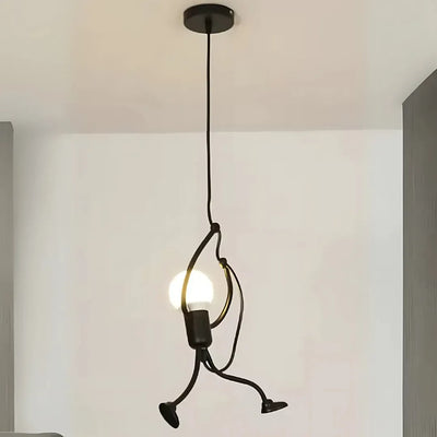 MODERN Chandelier, Pendulum type, FANTASIA, Figurine, 1xE27, Adjustable Height, Black