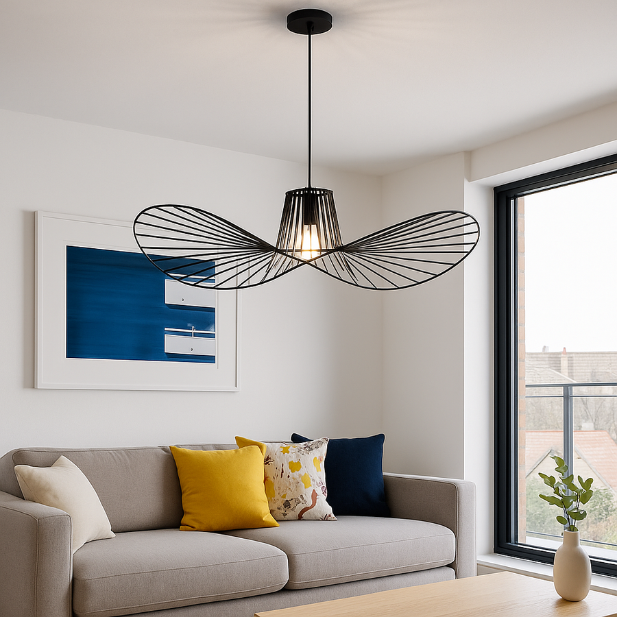 Elias Pendant Chandelier, 1x E27, Diameter 50cm, Black