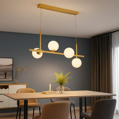 LOFT Pavilion modern bulb chandelier, 4x G9, Gold, Metal, Adjustable height