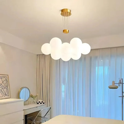 MODERN Chandelier, Pendulum type, LOFT Bagliore, Globe, 9xE27, Adjustable Height, Gold