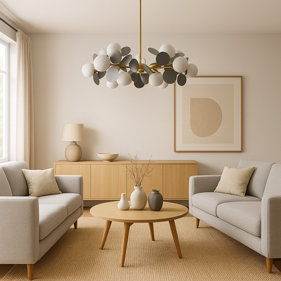 Suspended Chandelier SVEN, 15x G9, Grey