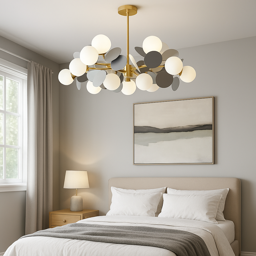 Bjorn Pendant Chandelier, 15x E27, Grey