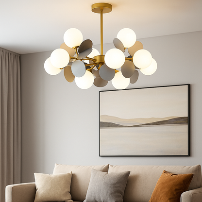 Bjorn Pendant Chandelier, 15x E27, Grey