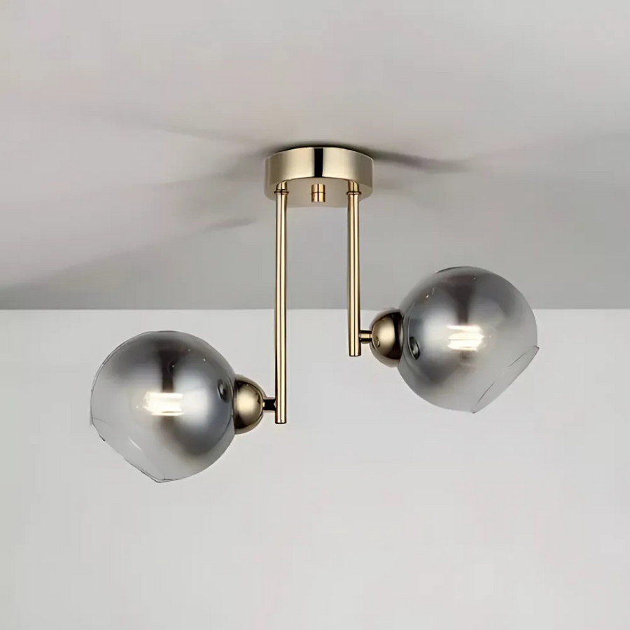 Alessandro Chandelier, 2x G9, Gold, Dark Grey Shade
