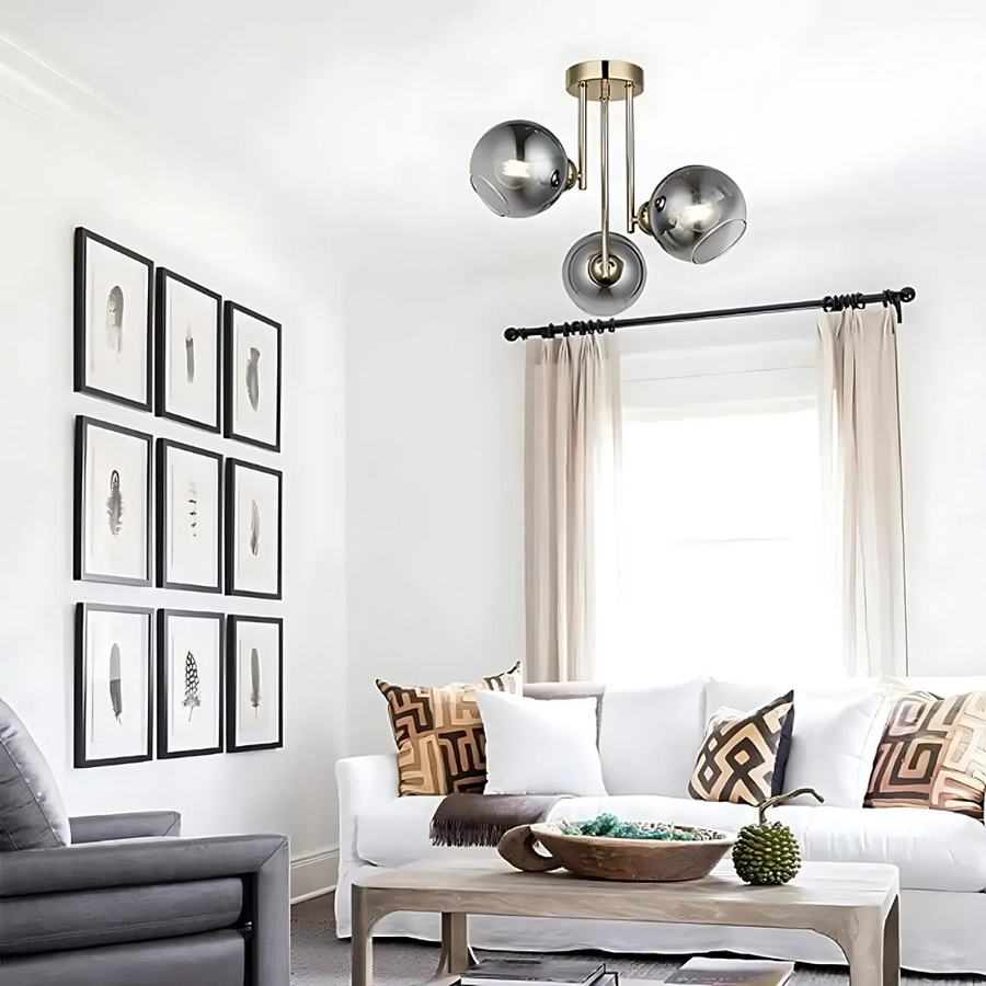 Giovanni Chandelier, 3x G9, Gold, Dark Grey Shade