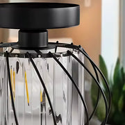 Monica Chandelier 1XE27, Black, Metal and Glass