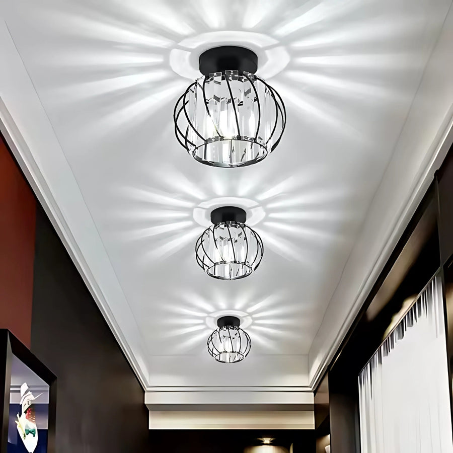 Monica Chandelier 1XE27, Black, Metal and Glass