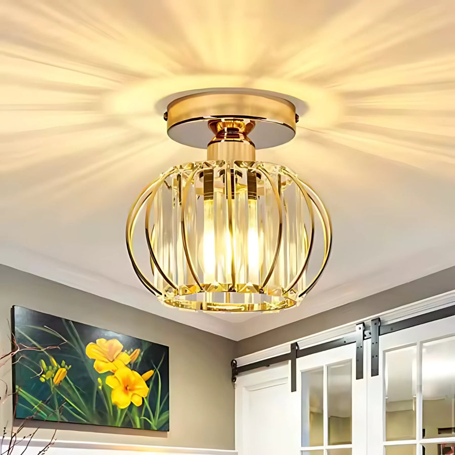 Cora Chandelier 1XE27, Gold, Metal and Glass