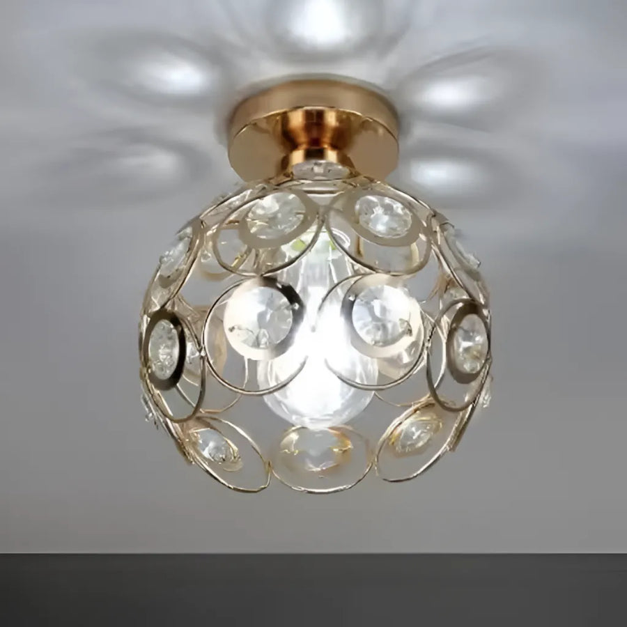 Rossi Crystal Chandelier, 1*E27, Metal, Gold
