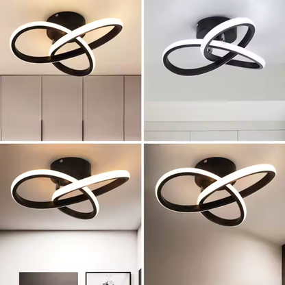 VERTEX Infinitum LED Chandelier, 42W, 2 Circles, Cold/Warm/Neutral Light, Black