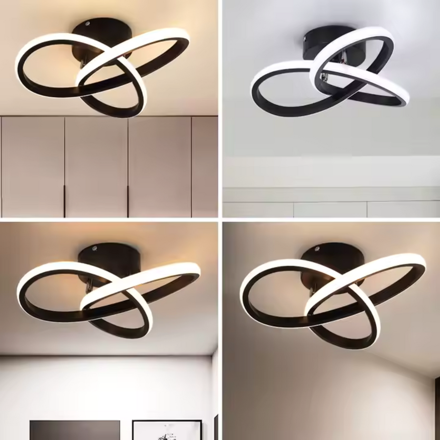 VERTEX Infinitum LED Chandelier, 42W, 2 Circles, Cold/Warm/Neutral Light, Black