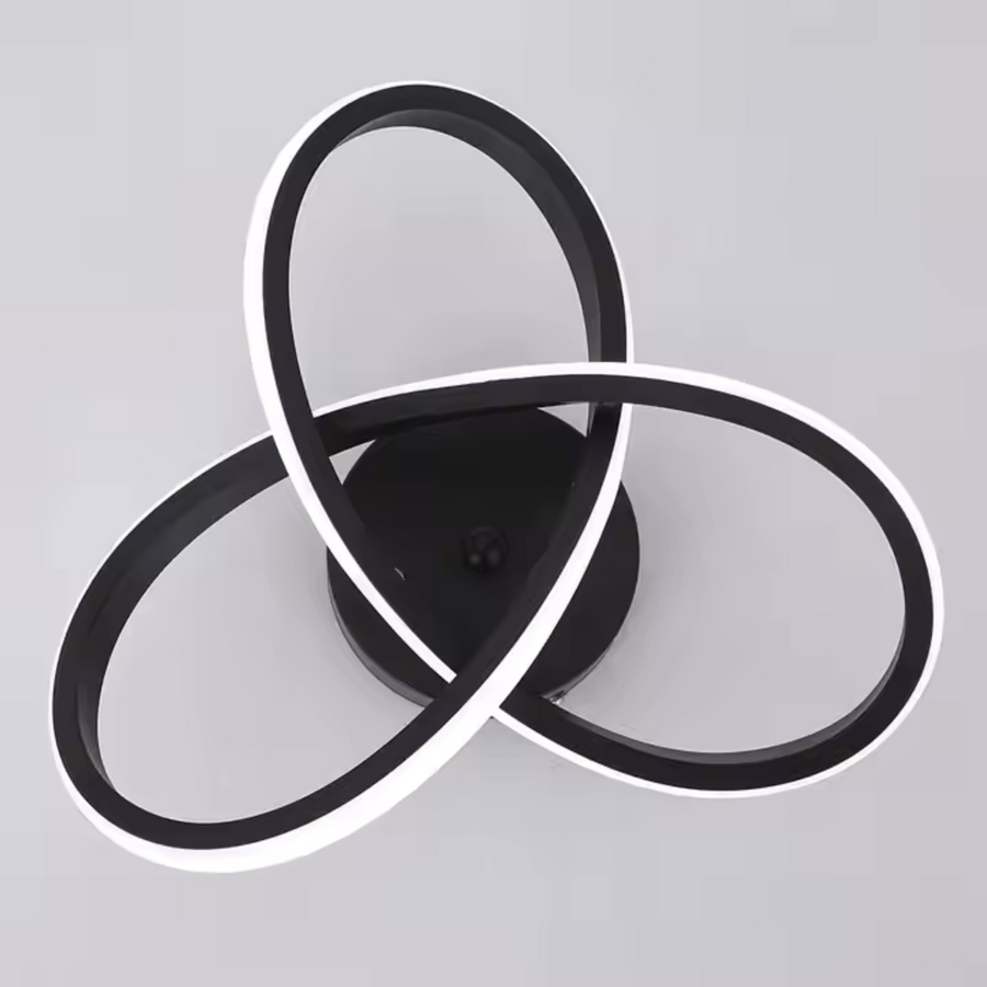 VERTEX Infinitum LED Chandelier, 42W, 2 Circles, Cold/Warm/Neutral Light, Black