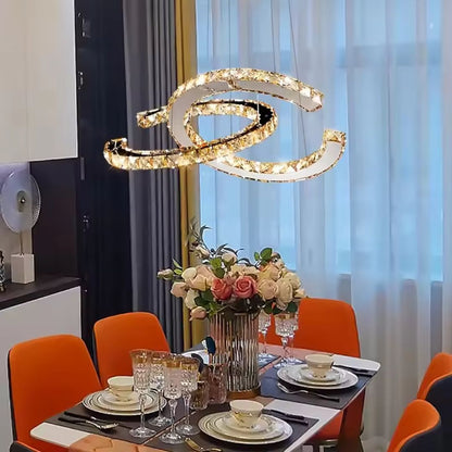 LED Chandelier PRISM Antea, Remote Control, 40W, Crystal and Metal, Dimmable, Adjustable Height, Cold/Warm/Neutral Light