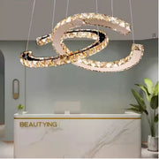 LED Chandelier PRISM Antea, Remote Control, 40W, Crystal and Metal, Dimmable, Adjustable Height, Cold/Warm/Neutral Light