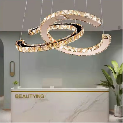 LED Chandelier PRISM Antea, Remote Control, 40W, Crystal and Metal, Dimmable, Adjustable Height, Cold/Warm/Neutral Light