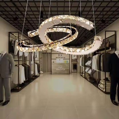 LED Chandelier PRISM Antea, Remote Control, 40W, Crystal and Metal, Dimmable, Adjustable Height, Cold/Warm/Neutral Light
