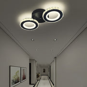 NOVA Rotonda LED Chandelier with Crystals, Remote Control, 2 Light Sources, 29W, Black &amp; Stainless Steel