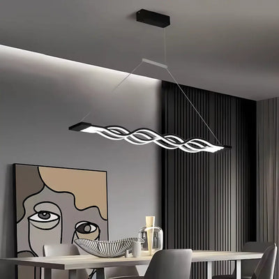 LED chandelier suspended with Wave remote control, 76W, adjustable height, cold/hot/neutral light, unstable, black