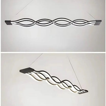 LED chandelier suspended with Wave remote control, 76W, adjustable height, cold/hot/neutral light, unstable, black