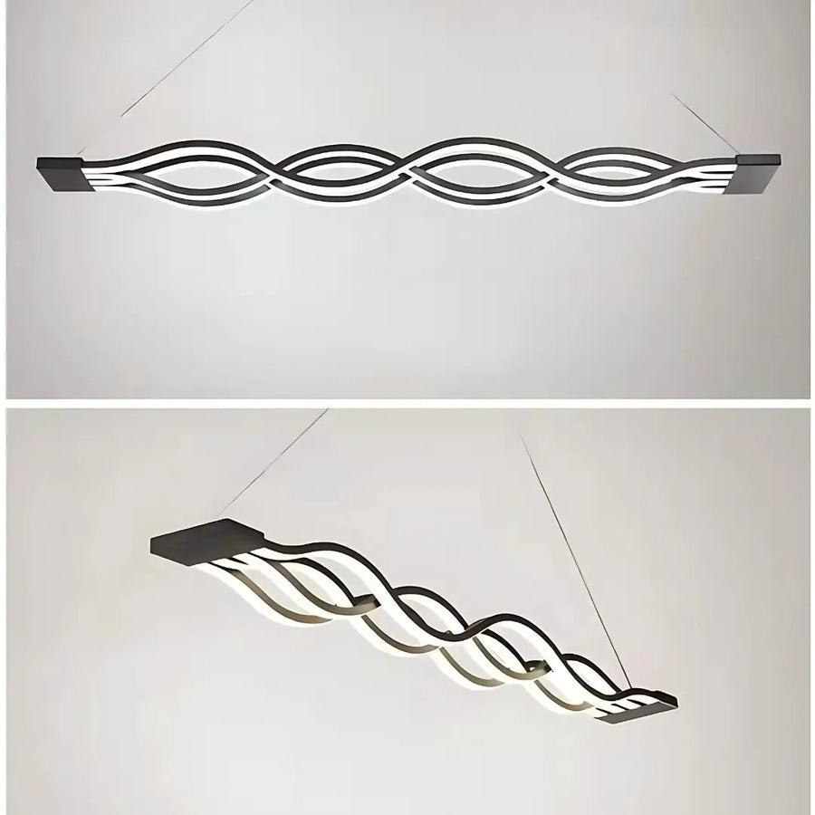LED chandelier suspended with Wave remote control, 76W, adjustable height, cold/hot/neutral light, unstable, black