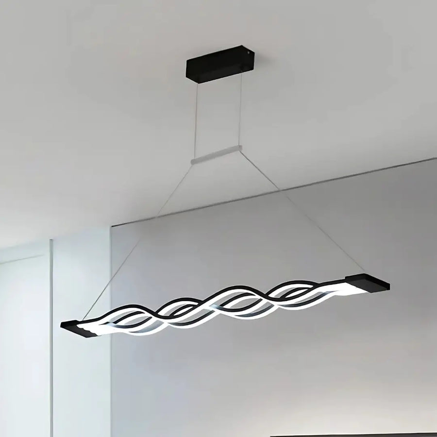 LED chandelier suspended with Wave remote control, 76W, adjustable height, cold/hot/neutral light, unstable, black