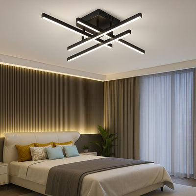 LED Chandelier with Remote Control Aroldo 80W Dimmable Black