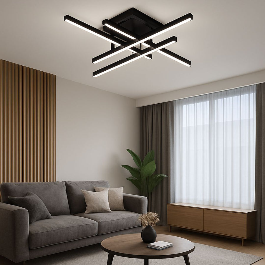 LED Chandelier with Remote Control Aroldo 80W Dimmable Black