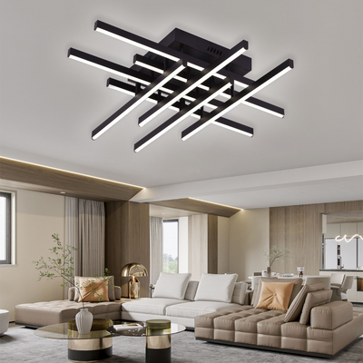LED Chandelier with Remote Control Marchesi 160W Dimmable Black White