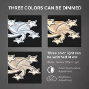 LED chandelier with remote control IPOMOEA, 69W, 5 Stars, Cold/Warm/Neutral light, Dimmable, White 