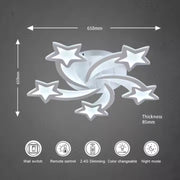 LED chandelier with remote control IPOMOEA, 69W, 5 Stars, Cold/Warm/Neutral light, Dimmable, White 