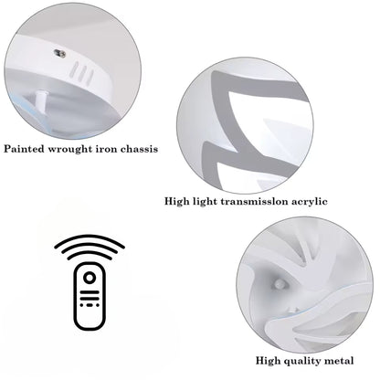 LED Chandelier with Remote Control LILY 3 Elements Cold/Warm/Neutral Light 44W Dimmable White 