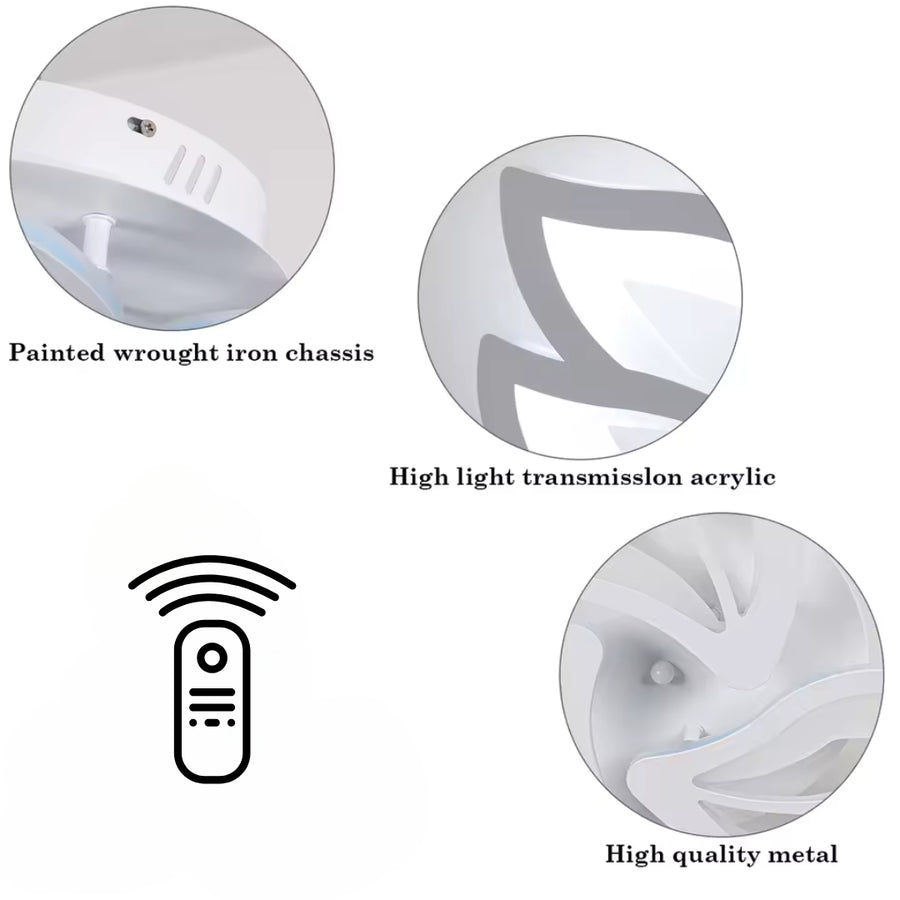LED Chandelier with Remote Control LILY 3 Elements Cold/Warm/Neutral Light 44W Dimmable White 