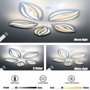 LED chandelier with remote control ORCHID, 65W, 5 Petals, Cold/Warm/Neutral light, Dimmable, White 