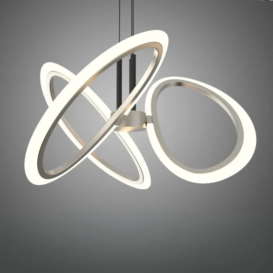 Lustra LED suspendata cu Telecomanda RIMINI 51W, 3 Elemente, lumina Rece/Calda/Neutra, Dimabila, Auriu