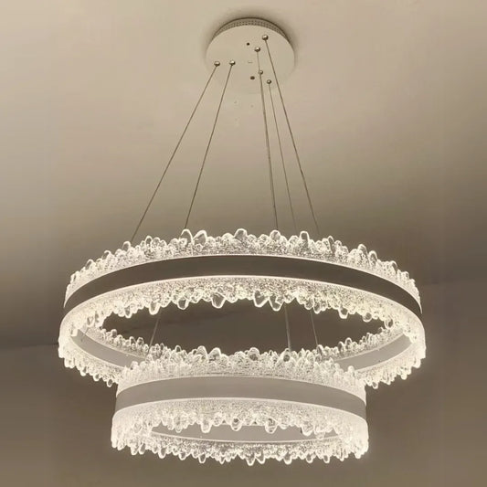 Lustra LED suspendata cu telecomanda FOSCO Duo 126W, lumina Rece/Calda/Neutra, Dimabila,Inaltime Reglabila, Auriu