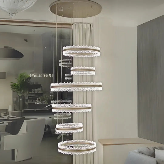 Suspended LED chandelier with Remote Control NIVALIS Grand 480W, Cold/Warm/Neutral light, Dimmable, Height Adjustable, Gold Modern Chandeliers Default Title Alessandro Design