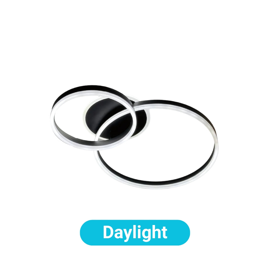 LED chandelier with Hailey remote control, 71w, 2 circles, cold/hot/neutral light, unkind, black