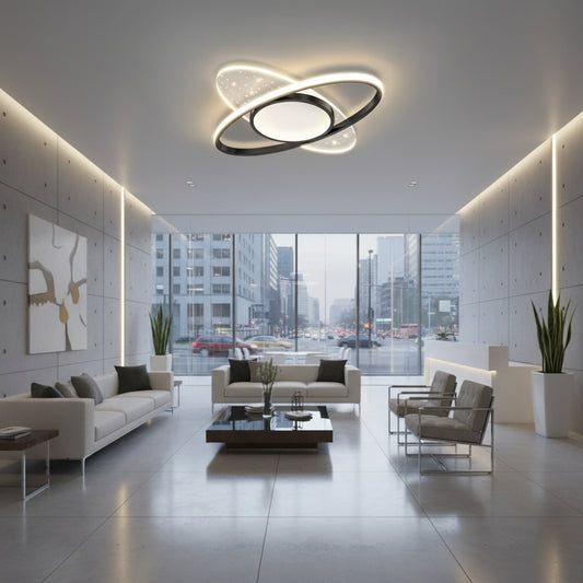 LED chandelier with remote control VARIO 110W, Oval, Cold/Warm/Neutral light, Dimmable, Black