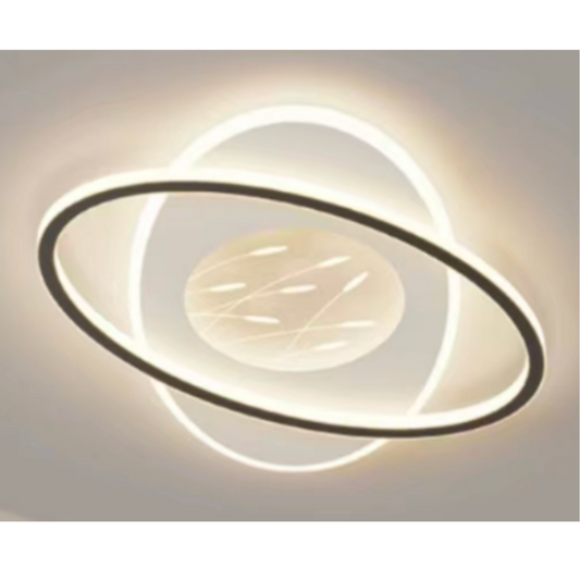 LED chandelier with Nero orbit remote control, 125W, oval, cold/hot/neutral light, unstable, black