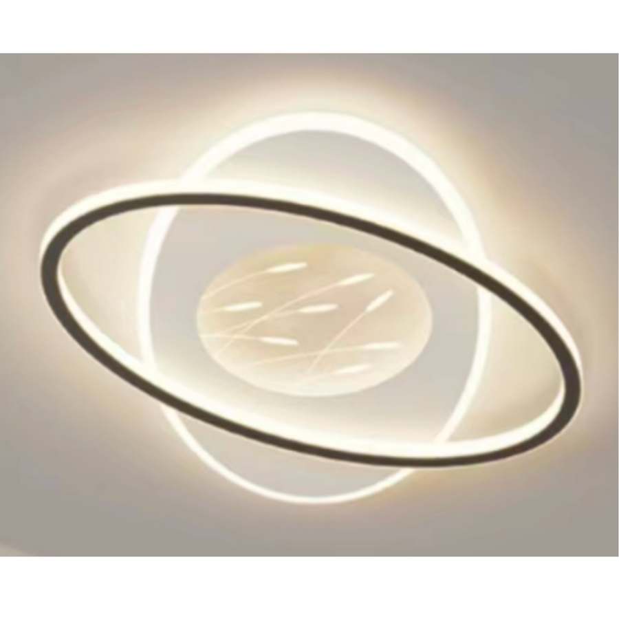 LED chandelier with Nero orbit remote control, 125W, oval, cold/hot/neutral light, unstable, black