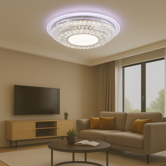 LED chandelier with Miralux Krysola remote control, 96W, cold/hot/RGB light, black, black