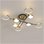 LED Chandelier with Remote Control MARIA, 8 Elements, 63W, Warm/Cold/Neutral Light, Dimmable, Gold