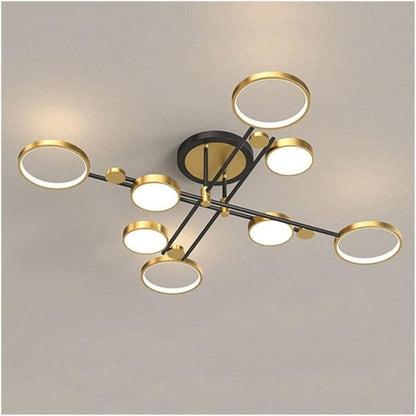 LED Chandelier with Remote Control MARIA, 8 Elements, 63W, Warm/Cold/Neutral Light, Dimmable, Gold